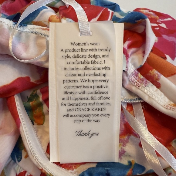 Grace Karin Women Size S Floral Halter Maxi Dress Criss Cross Summer NWT - Picture 16 of 16